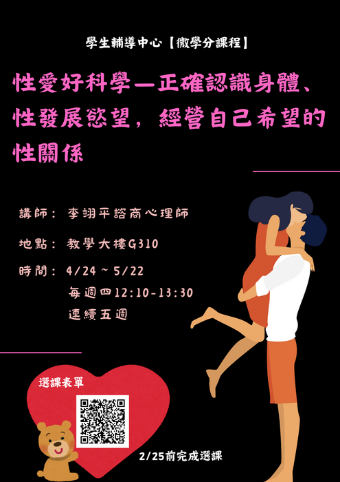 【微學分課程】性愛好科學—正確認識身體、性發展慾望，經營自己希望的性關係圖片
